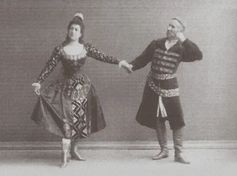 Julia e Felix Kschessinsky nella mazurka (danza polacca) nel Lago dei Cigni originale di Ivanov-Petipa